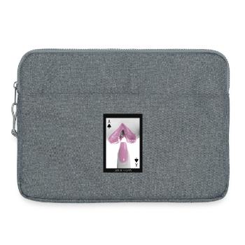 Ace of Beauty – Design de poker minimaliste à lèvres - Sacoche pour ordinateur portable 15 pouces - gris chiné - Devant