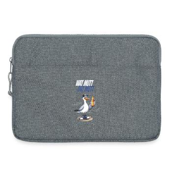 Wat mutt dat mutt Möwe Party Nordsee Humor - Laptoptasche 15" - Grau meliert - Vorne