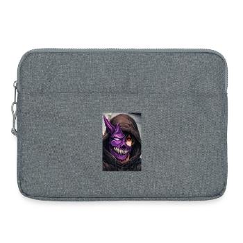 Demon Mask in Hoodie - Laptop bag 15" - heather grey - Front