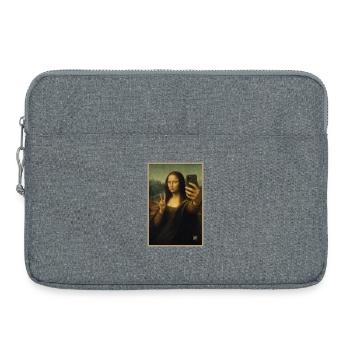 Selfie Mona Lisa Porträt - Laptoptasche 15" - Grau meliert - Vorne