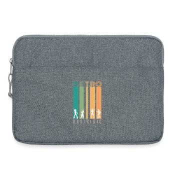 Retro Barres et Silhouettes Nostalgie - Sacoche pour ordinateur portable 15 pouces - gris chiné - Devant