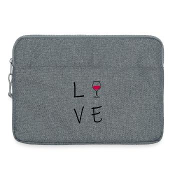 Amour Vin Verre de vin Amoureuse de vin Cadeau Femmes amoureuses - Sacoche pour ordinateur portable 15 pouces - gris chiné - Devant