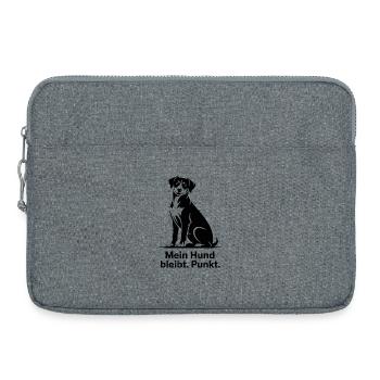 Mein Hund bleibt. Punkt. - Laptoptasche 15" - Grau meliert - Vorne
