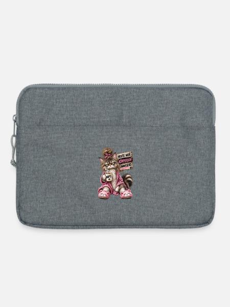 Heute nur körperlich anwesend - Laptoptasche 15" - Grau meliert