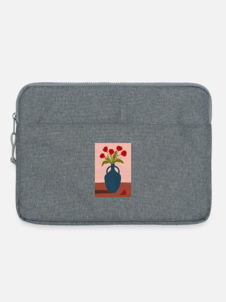 Red Poppies in Blue Vase - Laptoptasche 15" - Grau meliert