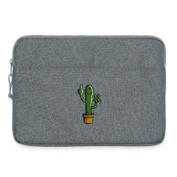 Stacheliger Kaktus - Pflanze - Comic - Geschenk - Laptoptasche 15" - Grau meliert - Vorne