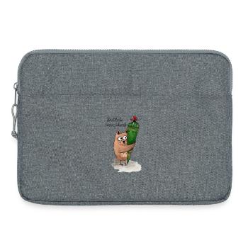 Chouette avec sac de sucre Enfin écolier - Sacoche pour ordinateur portable 15 pouces - gris chiné - Devant