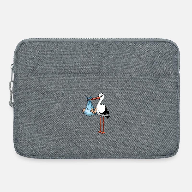 Der Storch und der kleine Junge - Laptoptasche 15" - Grau meliert