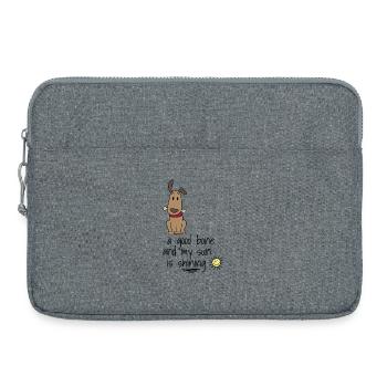 Chien - Sacoche pour ordinateur portable 15 pouces - gris chiné - Devant