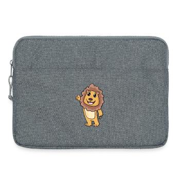 Motif de lion pour les enfants - Sacoche pour ordinateur portable 15 pouces - gris chiné - Devant
