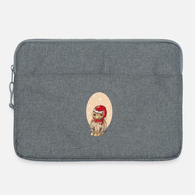 Bruant oiseau de Noël - Sacoche pour ordinateur portable 15 pouces - gris chiné