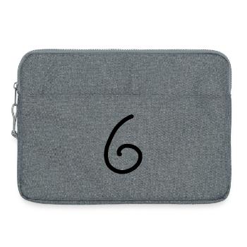 6 Numéro six numéro noir Anniversaire - Sacoche pour ordinateur portable 15 pouces - gris chiné - Devant