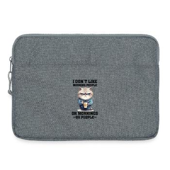 i dont like morning people Cat coffee - Laptoptasche 15" - Grau meliert - Vorne