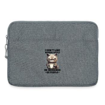 i dont like morning people Cat coffee - Laptoptasche 15" - Grau meliert - Vorne