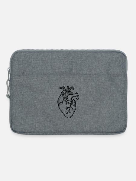 Herz-Organ - Laptoptasche 15" - Grau meliert