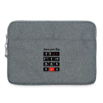 Pirates célèbres et leurs drapeaux - Sacoche pour ordinateur portable 15 pouces - gris chiné - Devant