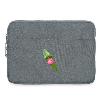 Pink Calla Blossom - Laptop bag 15" - heather grey - Front