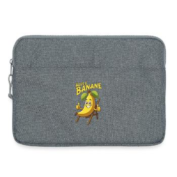 alles Banane lustige Sprüche Comicstyle chillen - Laptoptasche 15" - Grau meliert - Vorne
