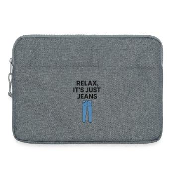 Entspannen Sie sich, es ist nur Jeans Grafik-T-Shirt - Laptoptasche 15" - Grau meliert - Vorne