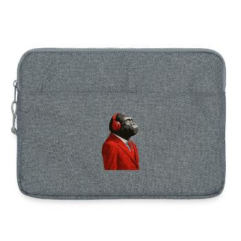 Gorilla im Anzug mit Kopfhörern - Laptoptasche 15" - Grau meliert - Vorne