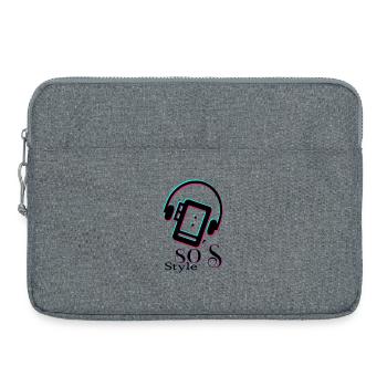 Design rétro des années 80 - Sacoche pour ordinateur portable 15 pouces - gris chiné - Devant