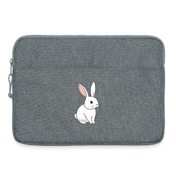 Lapin mignon en illustration minimaliste - Sacoche pour ordinateur portable 15 pouces - gris chiné - Devant