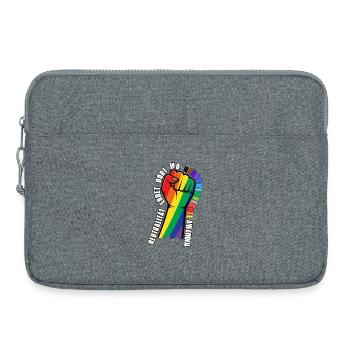 Statement-Sticker Menschenrechte - Laptoptasche 15" - Grau meliert - Vorne