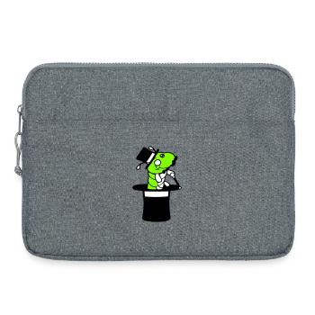 Caterpillar Sir Mr rich monocle top hat magician - Laptop bag 15" - heather grey - Front