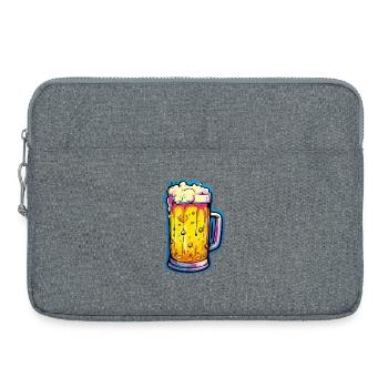 Beer Comic Beer Glass - Laptop bag 15" - heather grey - Front