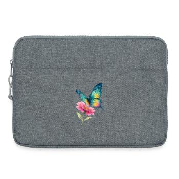 Colorful butterfly and flower - Laptop bag 15" - heather grey - Front