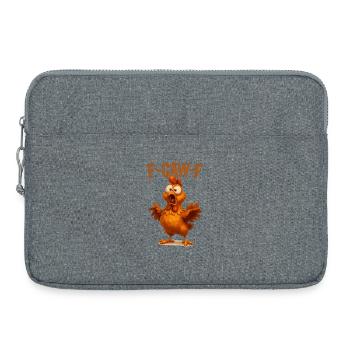 F Caw F Chemise de poulet | Drôle - Sacoche pour ordinateur portable 15 pouces - gris chiné - Devant
