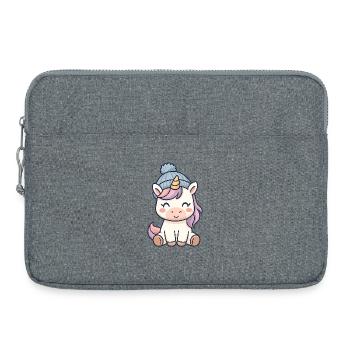 Licorne câline avec chapeau - Sacoche pour ordinateur portable 15 pouces - gris chiné - Devant