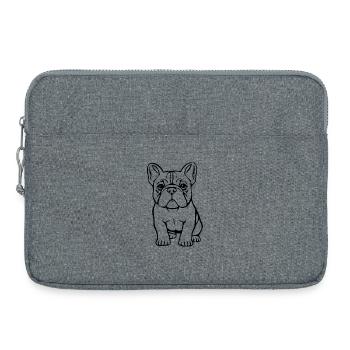 Bulldog chien T-shirt Chien Chemise Cadeau - Sacoche pour ordinateur portable 15 pouces - gris chiné - Devant