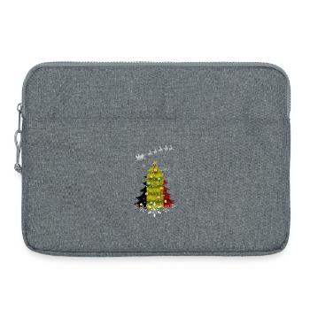 Sapin de Noël avec drapeau belge - Sacoche pour ordinateur portable 15 pouces - gris chiné - Devant