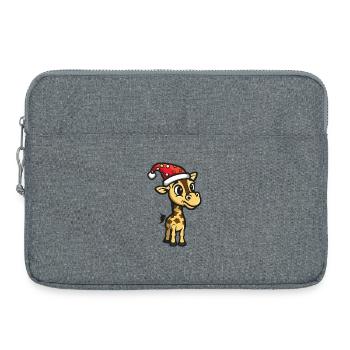 Giraffe Weihnachten - Laptoptasche 15" - Grau meliert - Vorne