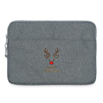 Tête de renne Joyeux Noël - Sacoche pour ordinateur portable 15 pouces - gris chiné - Devant