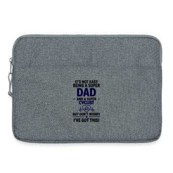 Heart + Cycling – Super Papa Cyclist - Laptop bag 15" - heather grey - Front