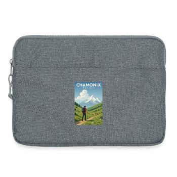 Alpenwanderer vor Mont Blanc - Laptoptasche 15" - Grau meliert - Vorne