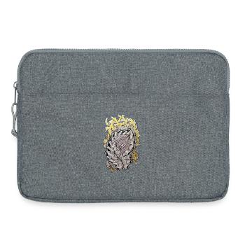 Tourbillon de feuilles avec anneau doré - Sacoche pour ordinateur portable 15 pouces - gris chiné - Devant