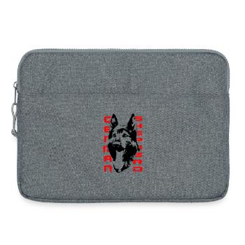 Wunderschöner Schäferhund Kopf - Laptoptasche 15" - Grau meliert - Vorne