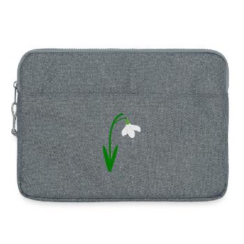 Perce-neige Mois de naissance de janvier Fleur Anniversaire - Sacoche pour ordinateur portable 15 pouces - gris chiné - Devant