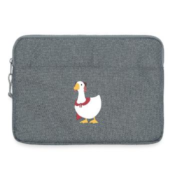 Là où les vents se rencontrent - Oie chinoise - Rubis - Sacoche pour ordinateur portable 15 pouces - gris chiné - Devant