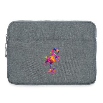 Farbexplosion Flamingo - Laptoptasche 15" - Grau meliert - Vorne