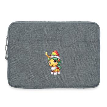 Poney magique d’hiver avec un chapeau de Noël - Sacoche pour ordinateur portable 15 pouces - gris chiné - Devant