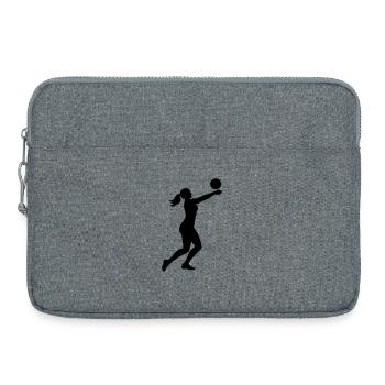 Silhouette de volley-ball - Sacoche pour ordinateur portable 15 pouces - gris chiné - Devant