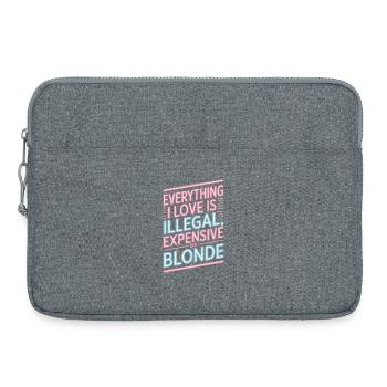 Everything I Love Illegal Expensive Blonde Männer - Laptoptasche 15" - Grau meliert - Vorne