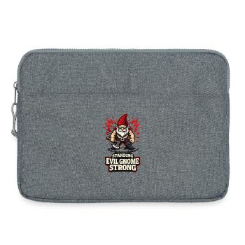 Evil Gnome, Dark Gnome, Goth Gnome, Funny Gnome - Laptop bag 15" - heather grey - Front