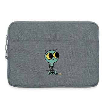 Cosmic Cute Alien with Big Eyes - Laptop bag 15" - heather grey - Front