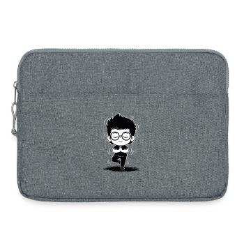 Schwarz-Weiß Zen-Yoga-Meditationsstudent - Laptoptasche 15" - Grau meliert - Vorne