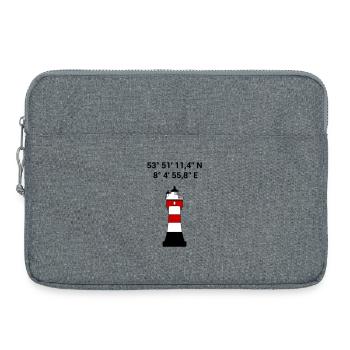 Leuchtturm Roter Sand - Segeln - Skipper - Maritim - Laptoptasche 15" - Grau meliert - Vorne